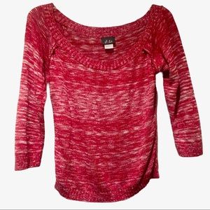 Red and White knit Sweater